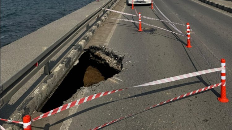 Gemikonağı sahil yolunda çökme