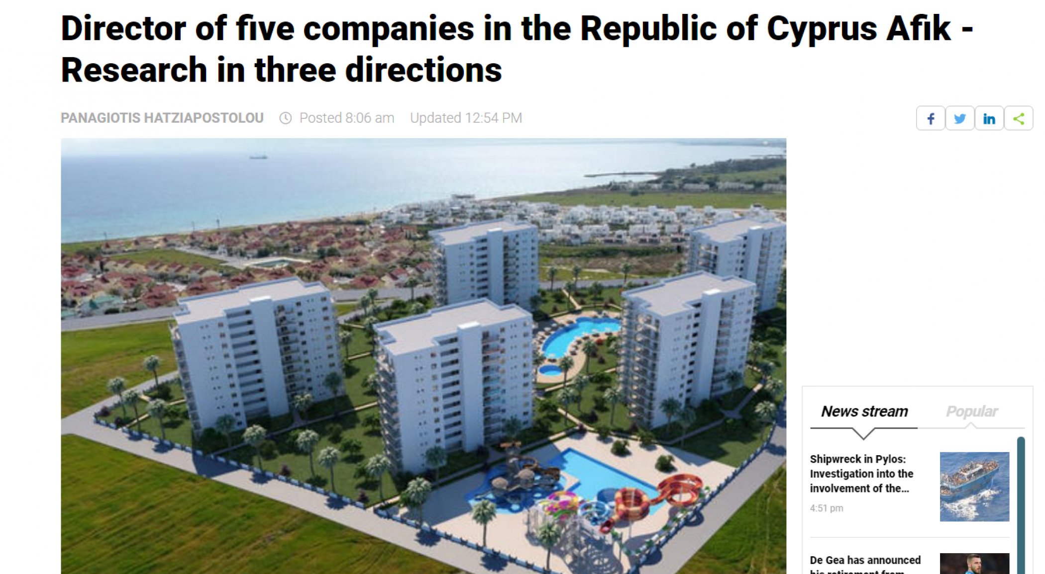 Politis gazetesi: Afik Group’un KKTC’den mülk alan İranlı müşterileri araştırılıyor