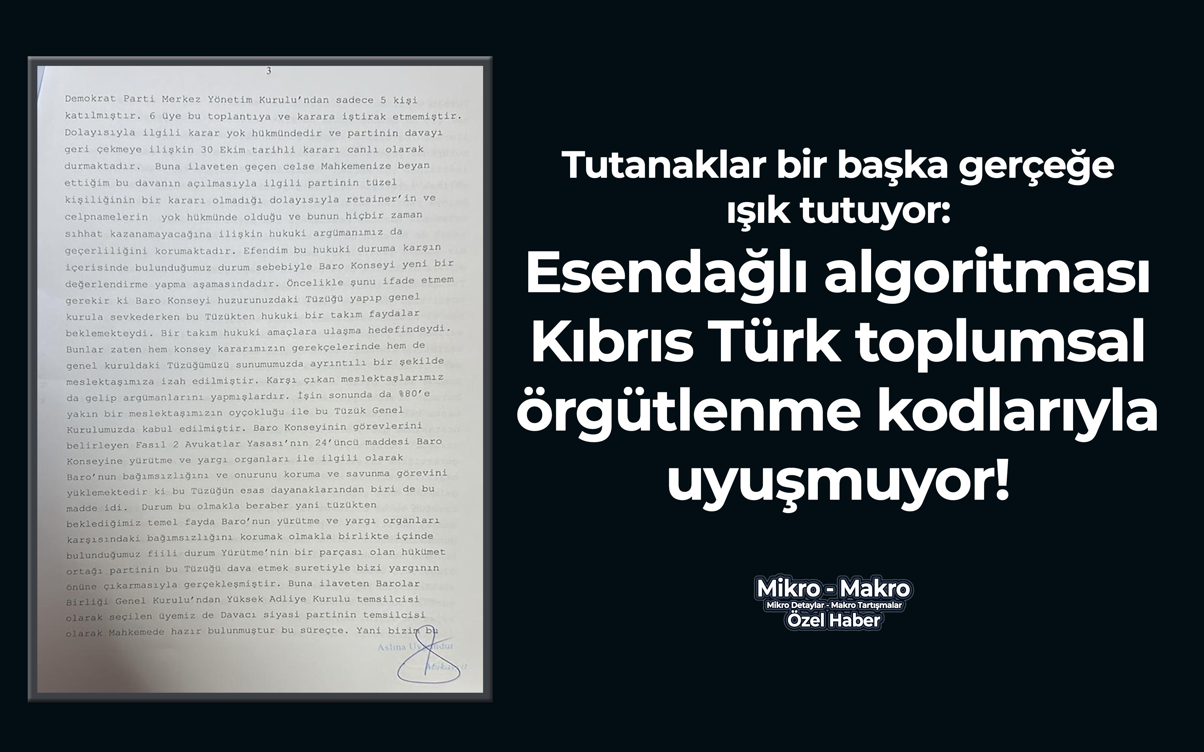 Esendağlı algoritması Kıbrıs Türk toplumsal örgütlenme kodlarıyla uyuşmuyor