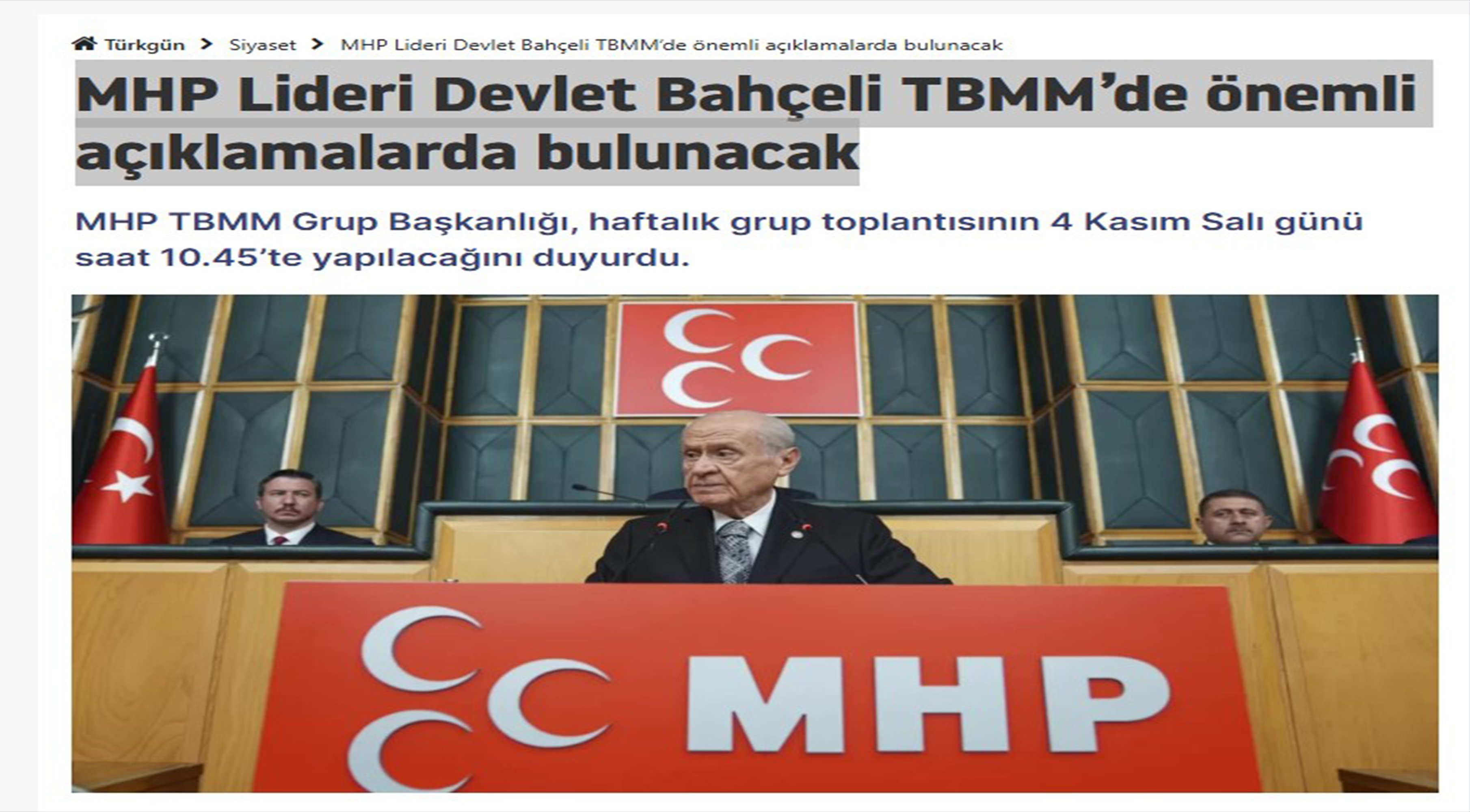 Devlet Bahçeli’nin yarın TBMM’de önemli açıklamalarda bulunacağı bildirildi