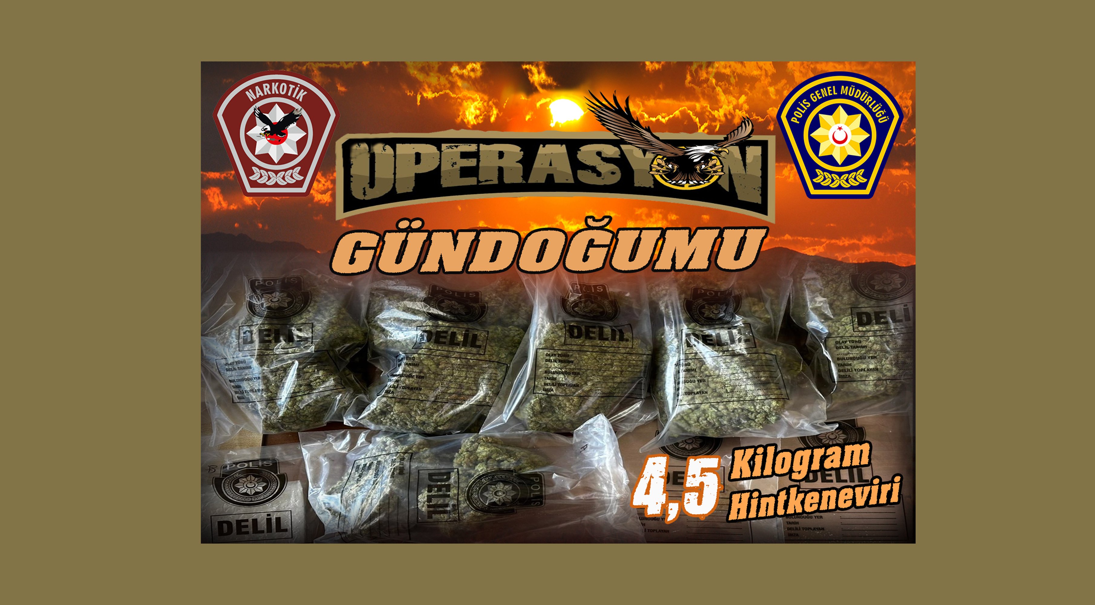 4,5 kilo hintkeneviri türü uyuşturucu ele geçirildi... Çalışma izninde sahtekârlıkla para temini...