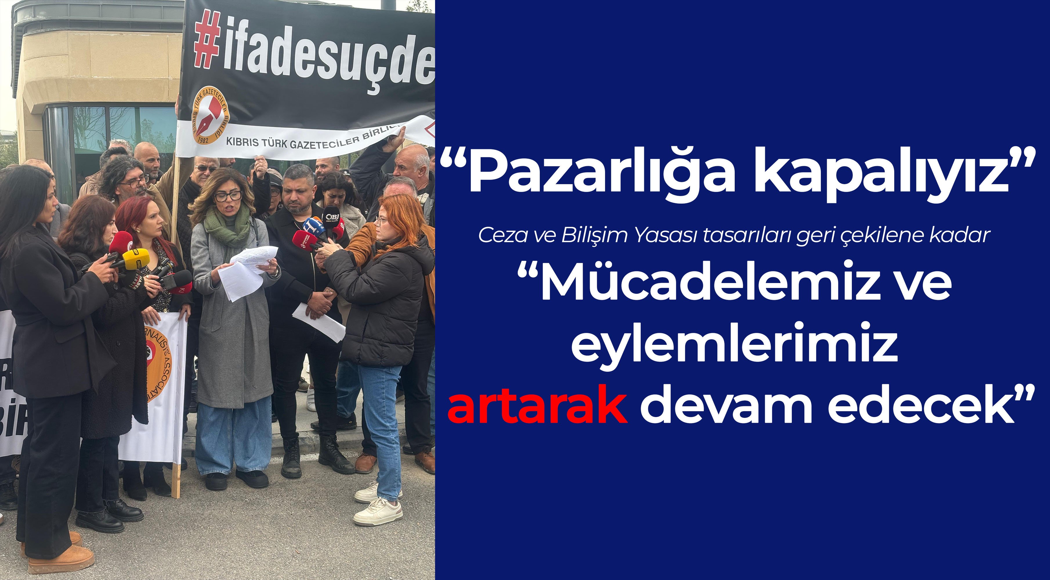 Basın-Sen ve Gazeteciler Birliği Meclis önünde yasa tasarılarına karşı ilk eylemini yaptı
