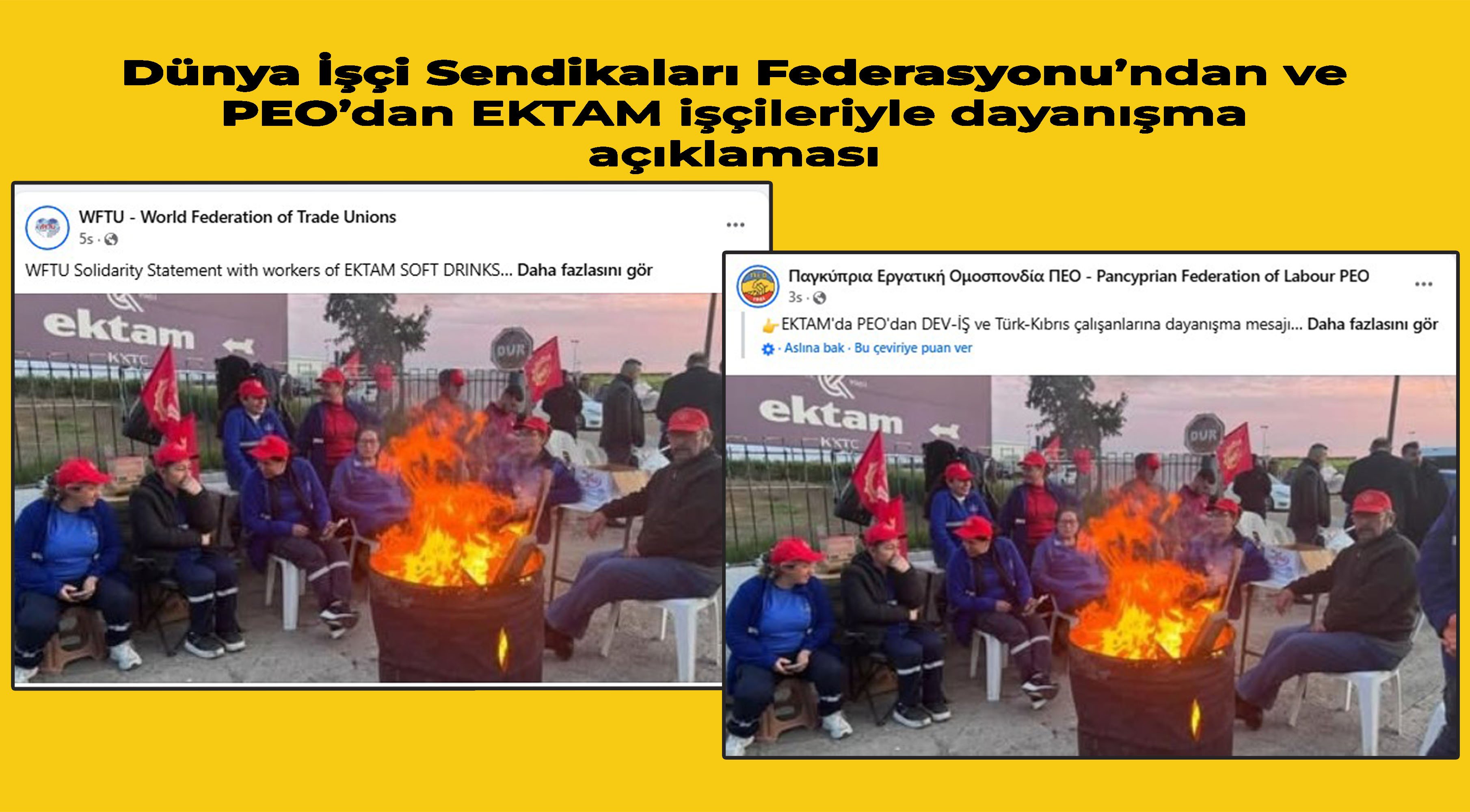 Dünya İşçi Sendikaları Federasyonu’ndan ve PEO’dan EKTAM işçileriyle dayanışma açıklaması