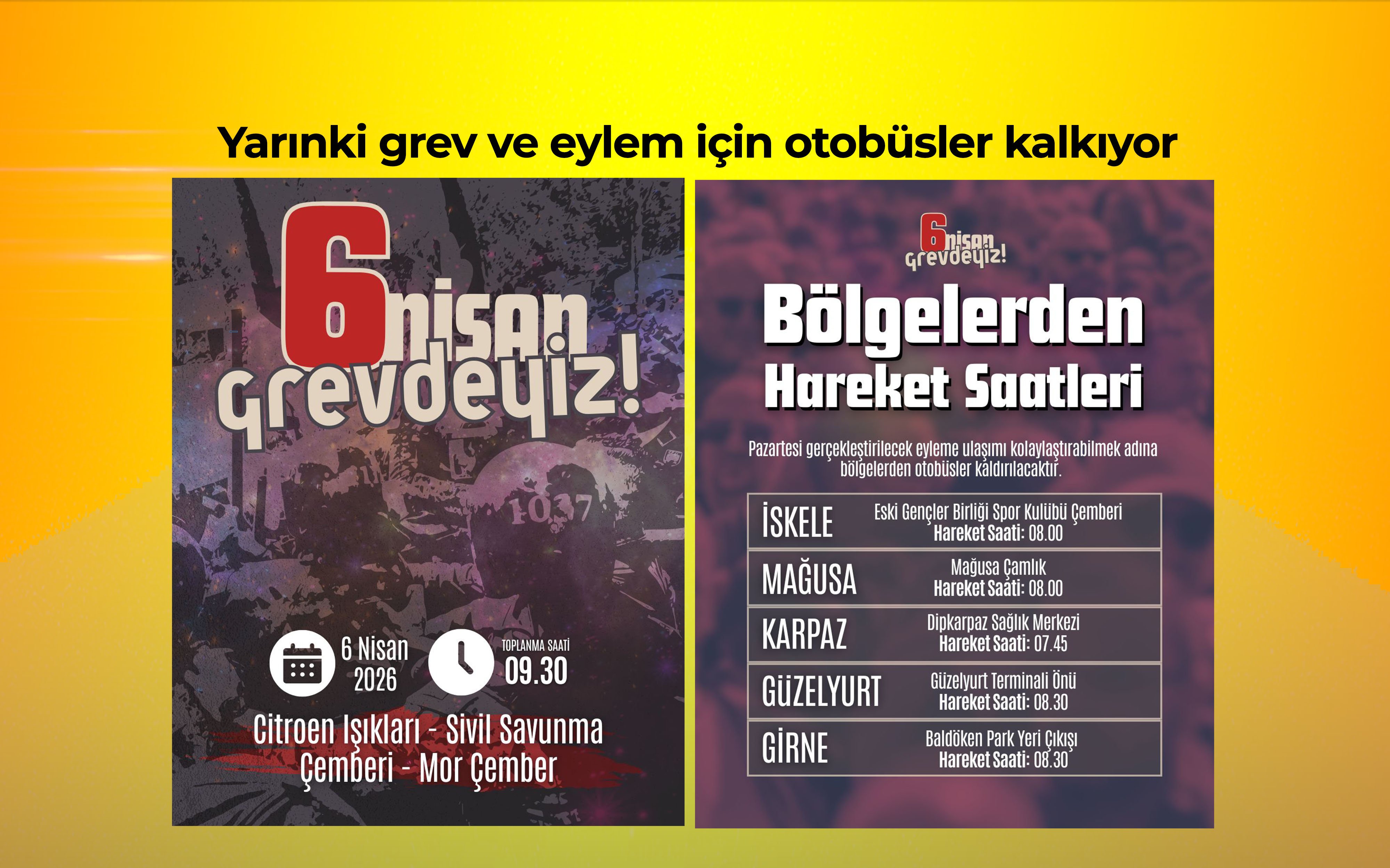 Yarınki grev ve eylem için otobüsler kalkıyor