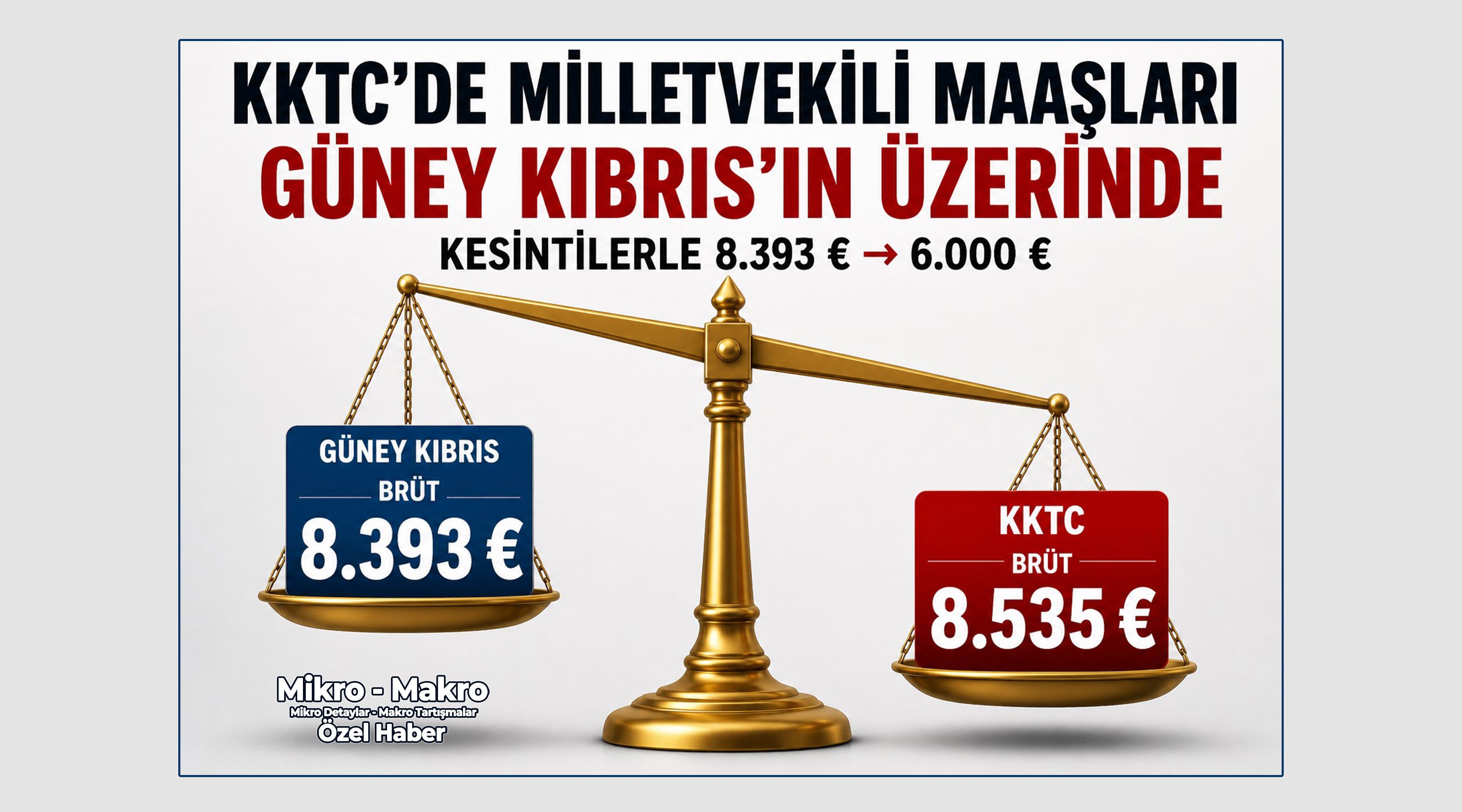 KKTC’de milletvekili maaşları Güney Kıbrıs’ın üzerinde