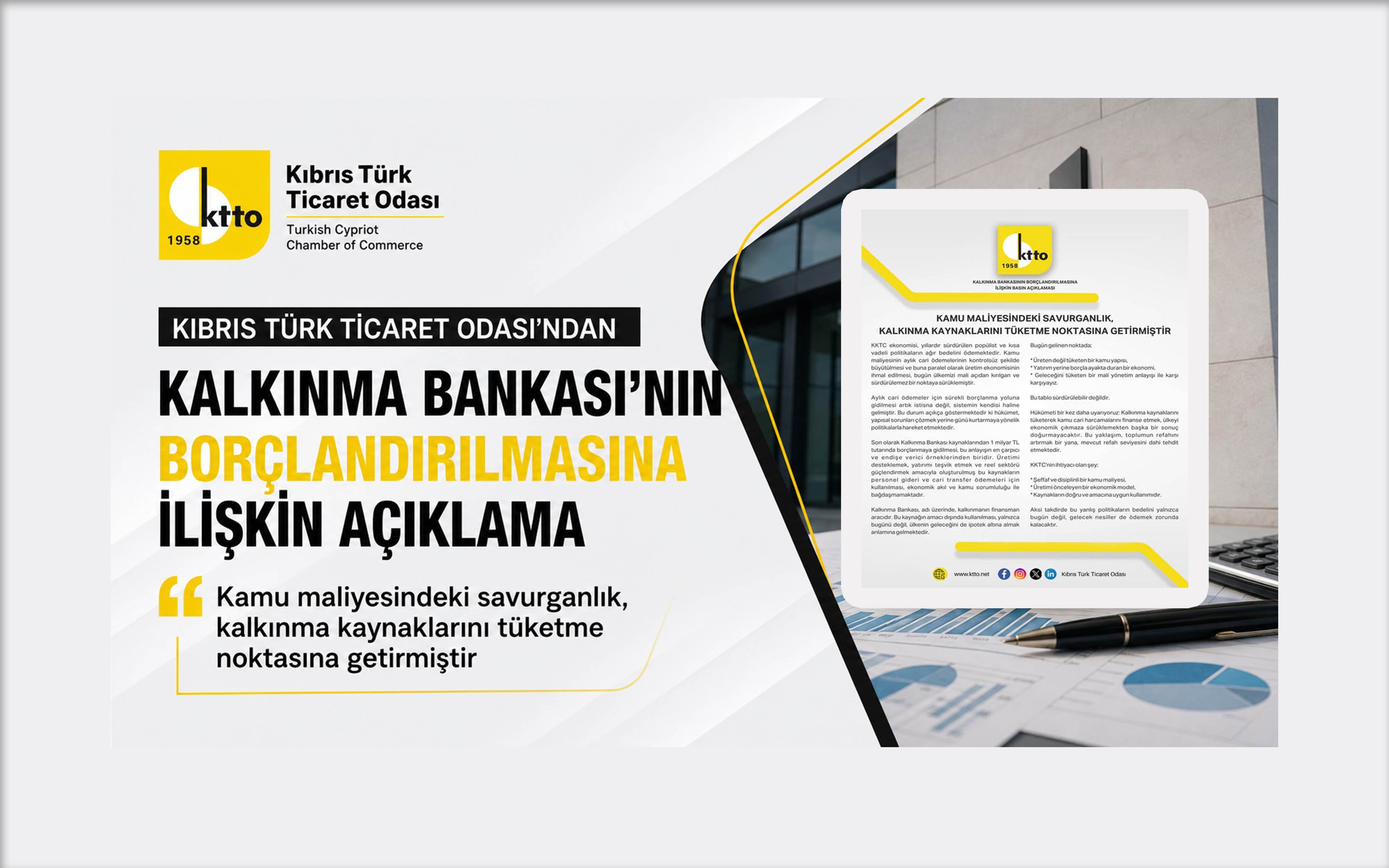 KTTO: Kamu maliyesindeki savurganlık kalkınma kaynaklarını tüketme noktasına getirdi