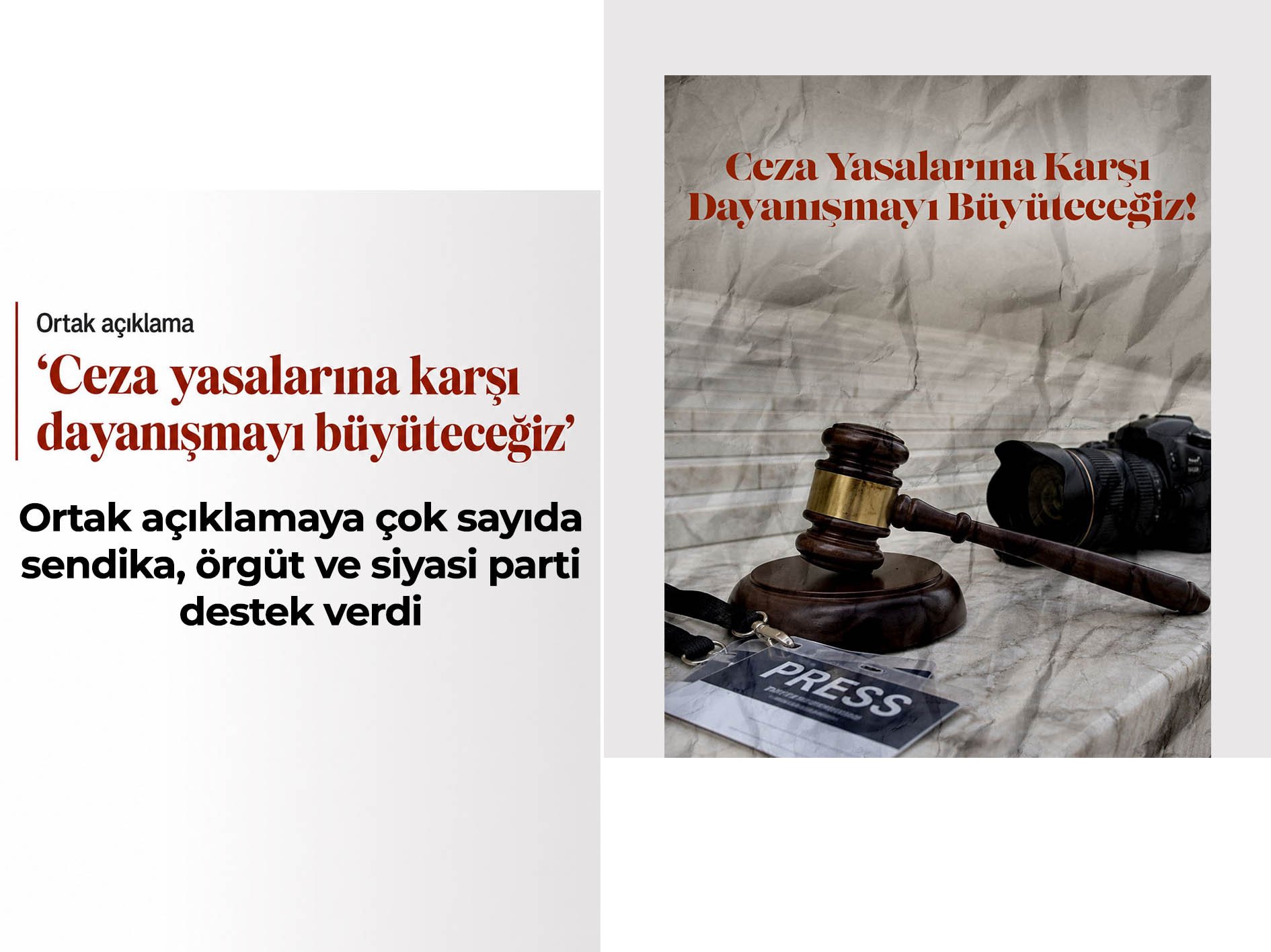 ‘Ceza yasalarına karşı dayanışmayı büyüteceğiz’