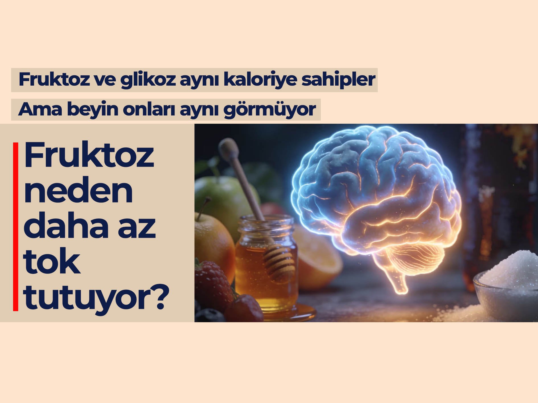 Aynı kaloriye sahipler ama beyin onları aynı görmüyor: Fruktoz neden daha az tok tutuyor?