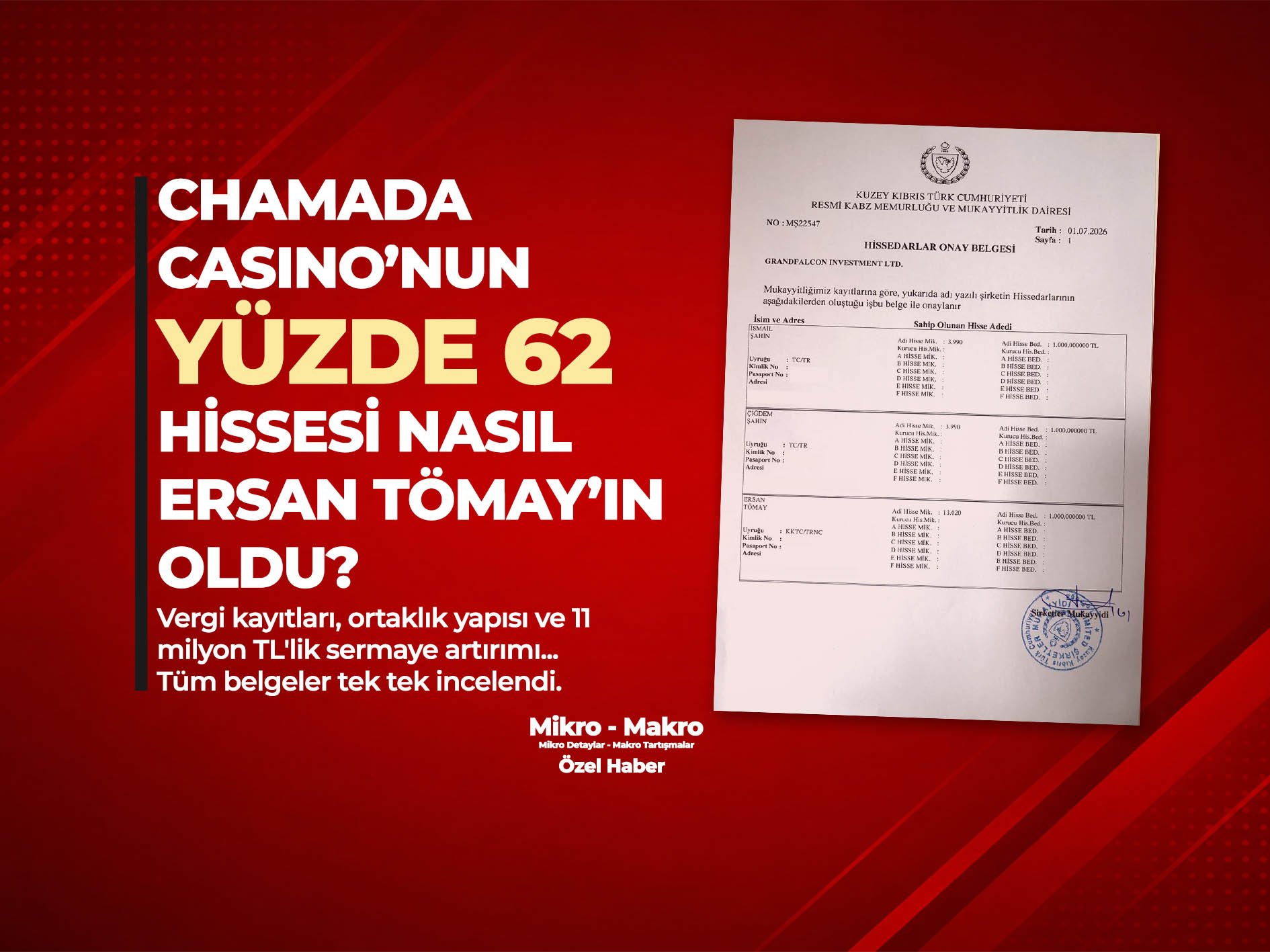 Chamada Casino'nun yüzde 62 hissesi nasıl Ersan Tömay'ın oldu?