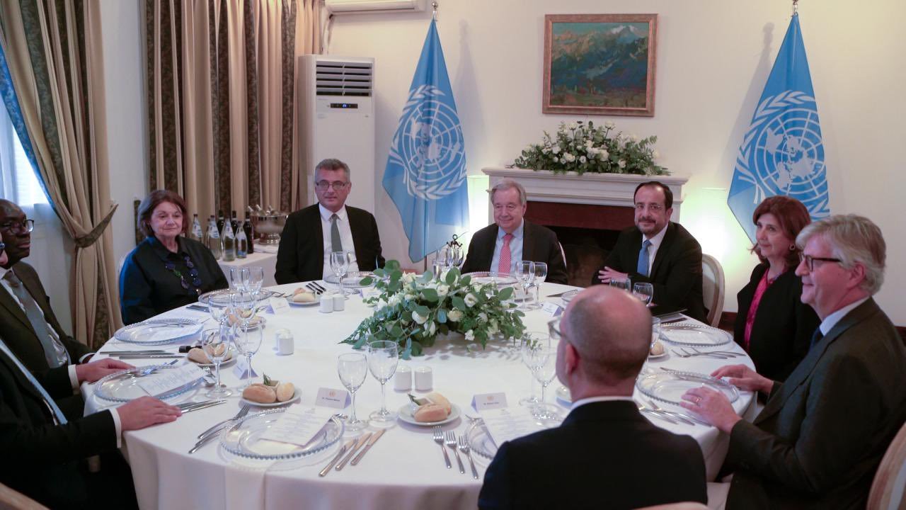 Guterres, Erhürman ve Hristodulidis ile akşam yemeğinde bir araya geldi