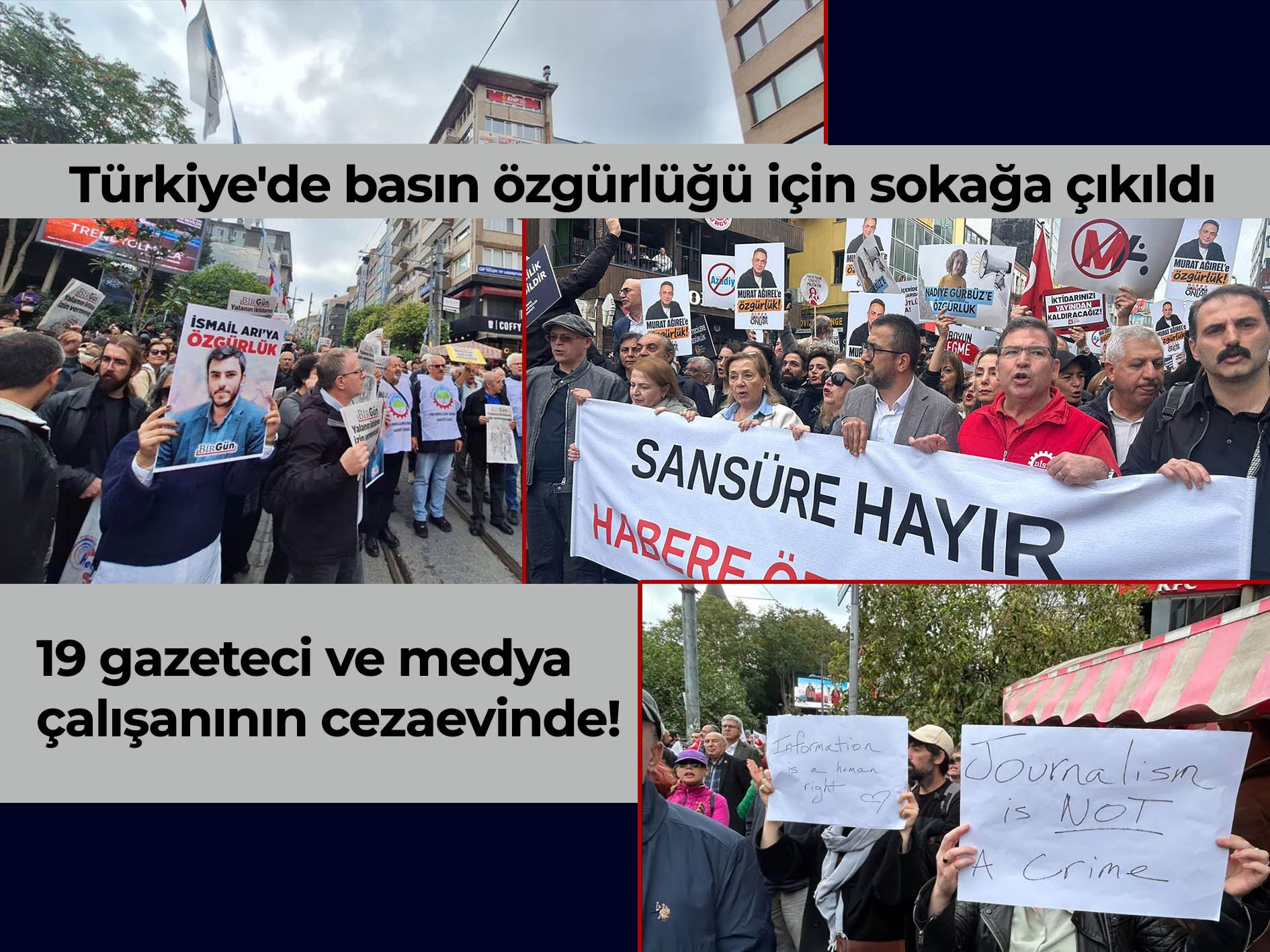 Türkiye'de basın özgürlüğü için sokağa çıkıldı: “Sansüre hayır, habere özgürlük”